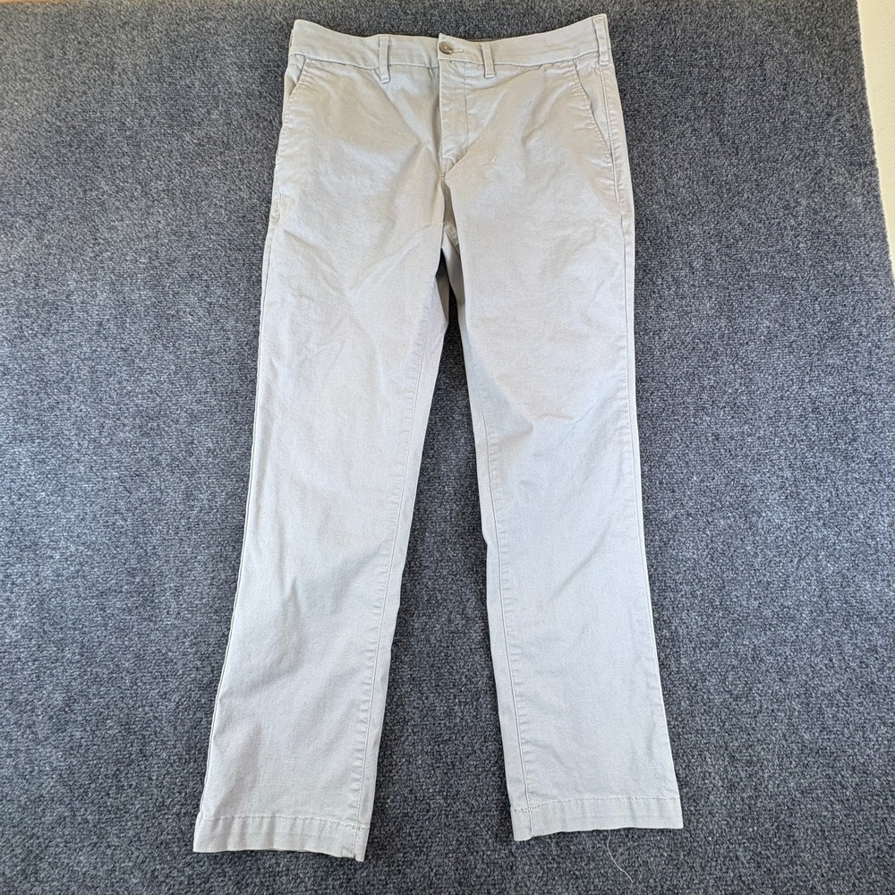 Express Chino Pants Mens 32x27.5 White Cotton Stretch Straight Leg Flat Front